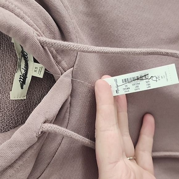 Nwt Madewell Terry Raglan Hoodie In Mauve Size xs - Picture 3 of 7